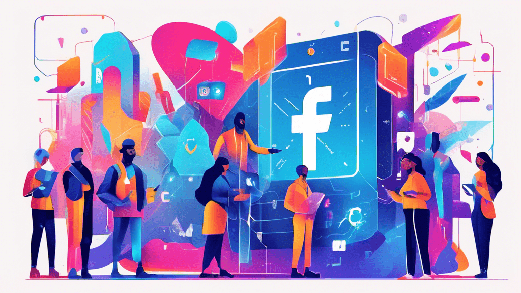 Digital illustration of diverse people gathering in a secure, futuristic online social media platform with a strong emphasis on privacy, visualized as a shield symbol integrated into the design, surrounded by alternative tech environments, under a banner titled 'Top Secure Facebook Alternatives'.